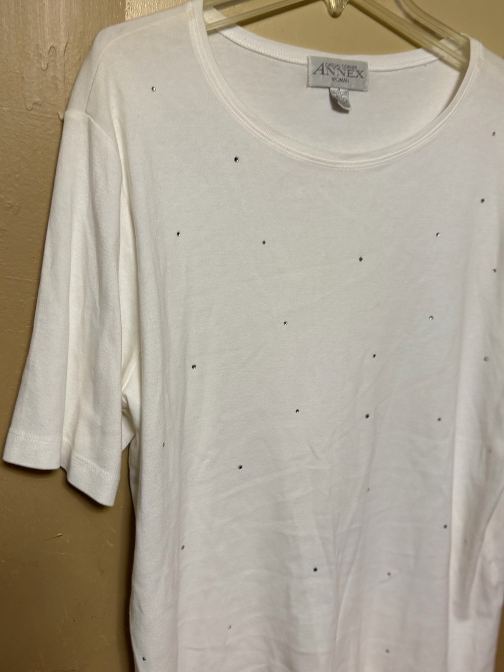 Annex  White Short-Sleeve Embellished Tee